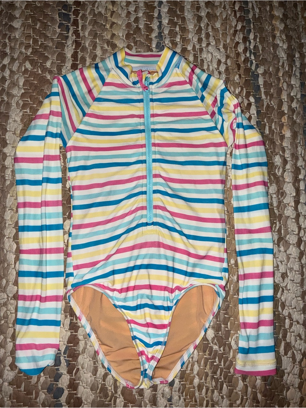 Crewcuts Striped Long-Sleeve Rashguard - Yellow, Pink, Blue